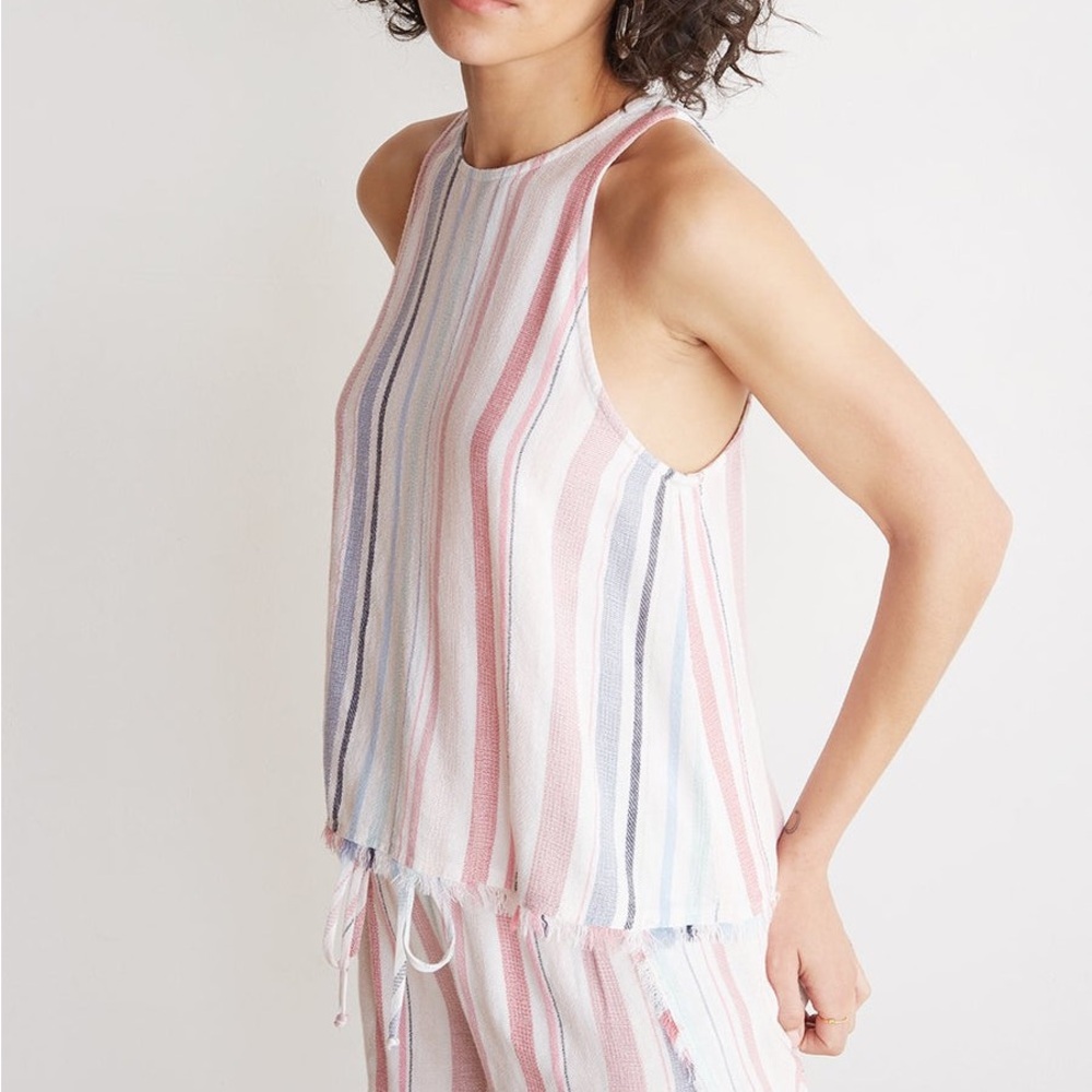 NWOT Bella Dahl Linen Fray Hem Swing Tank